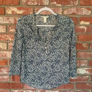 H&M Floral Henley Top